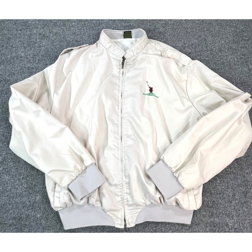 Avanti Windbreaker Jacket Mens XL Tan Palm Beach Polo Vintage Flannel Lined USA